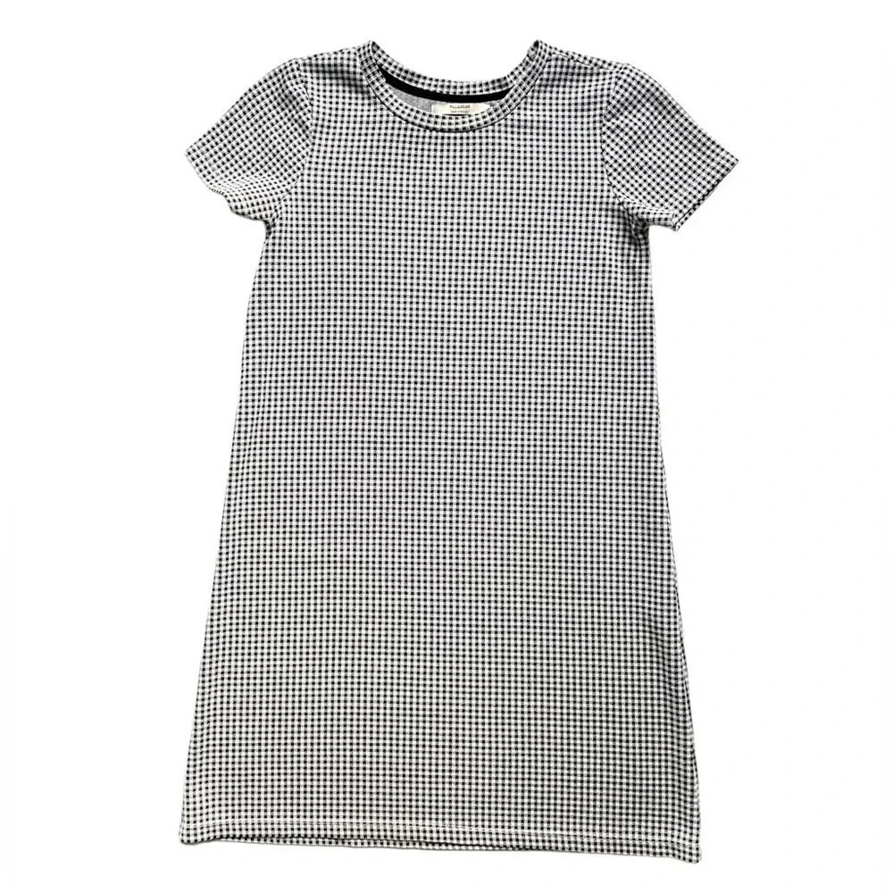 Pull&Bear Short Sleeve Houndstooth Shirt Dress